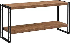 2 Shelf Bookcase Small Display Book Shelf Rustic Industrial, Brown