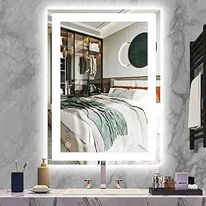 THEKLA 20 x 30 Inch Bathroom Vanity Mirror with Lights 3 Color Front Light up Mirror for Bathroom Wall LED Mirror Touch Control Lighted Mirror Anti-Fog Dimmable 30 Inch Rectangle Bathroom Smart Mirror