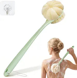 Back Scrubber for Shower, 15.7" Loofah with Handle Body Brush, Green