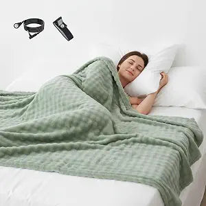 Grounding Blanket for Bed Grounding Sheets Queen, Grounding Throw with Grounding Wristband for Improved Sleep, Conductive Grounded Mat for Bed with Grounding Wire (Green, Adult)