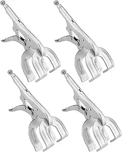 QWORK 9" Locking Pliers, 4 Pack Metal Welding Clamp, Quick-lock Release for Easy Removal