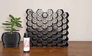 Markvicka Designs Small Bottle Wall Mount Organizer for Shades EQ Storage | Hexagon Style Organizer | Stackable & Wall-Mount Salon Decor for Hair Dye Bottles