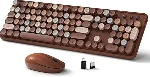Links9+ Colorful Wireless Keyboard and Mouse Combo (Coffee Colorful)