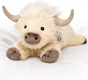 Wepop Highland Cow Weighted Stuffed Animals 5 lbs, 22in Soft Weighted Plush Toy Pillow for Kids Cute Cattle Animal Plushie Gifts for Adults