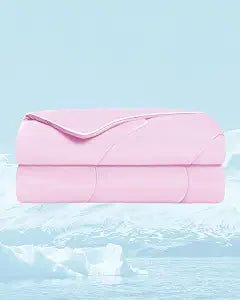 Mejoroom Cooling Comforter - Cooling Blanket for Hot Sleepers - Summer Bedding with Lightweight, Breathable, Soft & Silk Fabric, Twin/Twin XL, 68"x90", Blush Pink