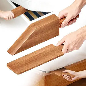 Mattress Lifter & Bed Maker Tool Set for Changing Sheets, Acacia Wood