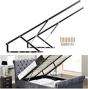 BEAMNOVA 4.6 FT Bed Lift Mechanism, 176-264 lbs Load Capacity, Lifting Gas Spring Set, Heavy Duty, for Storage Box Bed Sofa, Space Saving DIY Project