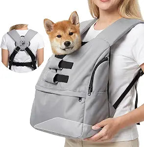 Dog Carrier Sling for Small Dogs 715 lbs, Hands-Free Front-Facing Pet Sling with Safety Leash, Support Mat & Adjustable Strap, Breathable Mesh, Machine Washable for Walking, Hiking, Travel (Grey)