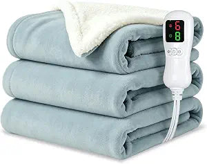 Electric Blanket Twin Size 62"x84",Heating Blanket, Soft Flannel Heated Blanket, 9 Heating Levels,1-9 Hours Auto Off, Fast Heating, Overheat Protection, Machine Washable,Gifts for Woman, Gray