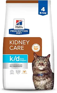 Hill's Prescription Diet k/d Early Support Kidney Care Dry Cat Food, Chicken, 4 lb. Bag