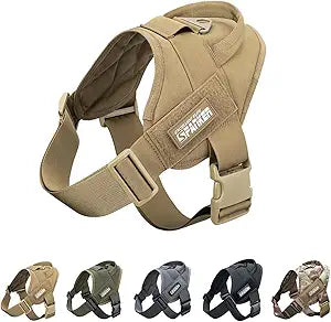EXCELLENT ELITE SPANKER Tactical Dog Vest Training Military Patrol Service Dog Harness Easy Control Adjustable No-Pull Nylon Pet Harness with Handle for Small Medium Large Dogs(COB-XL)