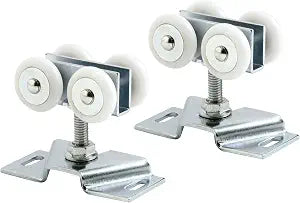 Prime-Line N 7449 Door Roller Assembly, 7/8 In, Convex, Plastic Tires, Steel Bracket and Ball Bearings (2 Pack), Zinc