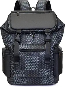 PU Leather Backpack, Laptop Backpack Large capacity work business travel bagstudent schoolbag (Style 3)