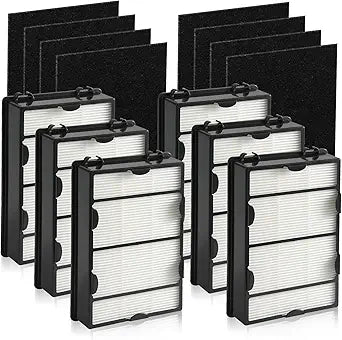 DerBlue 6PCS HAPF600 Filter Replacement and 8PCS pre filter Compatible with Holmes Air Purifier HAPF600 HAPF8650 HAP615 HAP625 HAP650,Replacement Air Filter Part # 600, 600D, 600D-U2