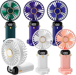 6 Pcs Mini Fans USB Rechargeable Portable Handheld, Multicolor