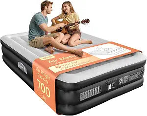 Airefina Full Size Air Mattress, 18" Comfort Blow Up Mattress Air Mattress Full with Built-in Pump Suitable for Camping, Home use, and Guest Accommodation