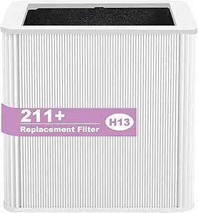 211+ Filter Replacement Compatible with Blue Pure 211+ Air Purifier Series, 2 Stage Filtration System of H13 True HEPA Filters & Activated Carbon Filter, 1 Pack