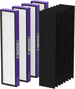 4 Pack FLT5250PT Replacement Filter Compatible with G-Guardian Air Purifier Filter C Pet, 4 HEPA with 8 Carbon Pre-Filter for AC5250PT AC5000E AC5300B AC5350W AC5350B CDAP5500 and More