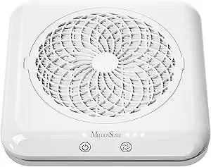 MelodySusie Professional Nail Dust Collector with Max Suction Power,SProF 4500RPM Nail Vacuum Fan with 3 Suction Modes,Touch Control & 360-Degree Capture Trusted Tool for Nail Tech & Salon Use,White