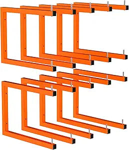 10 Pack Lumber Storage Rack | Wall-Mounted Wood Storage | 10-Tier Heavy-Duty Lumber Rack | 2200 lb Capacity Garage Metal Wood Organizer | Indoor/Outdoor Use (10 Pack-10 Level)