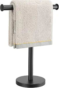 Hand Towel Holder Stand, Freestanding Bathroom Towel Rack, Black