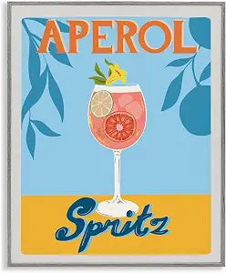 Tropical Aperol Spritz Bar, 11 x 14 Inch Framed Gicle Print