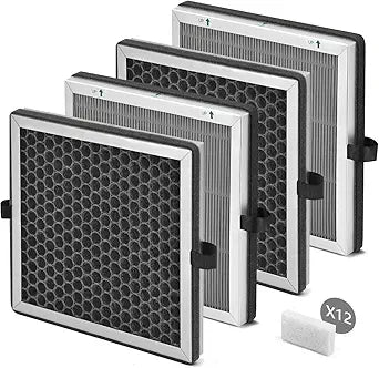 JF180 Replacement Filter Compatible with Jaf├nda JF180 Air Purif-iers, H13 Ture HE-PA Filter for Home, Honeycomb Activated Carbon for Smoke, Dust, Odors, 4x HE-AP and 12x Aroma Pads