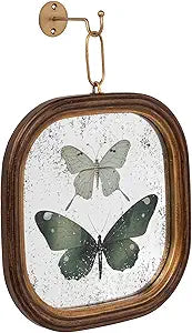 Creative Co-Op Framed Antique Wall Decor with Butterflies