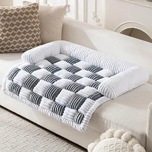 Dog Bed Fluffy Flannel Dog Mat for Furniture Protector,Non-Slip Plush Couch Covers for Pets, Washable Dog Cat Bed, Pet Friendly Dog Mat for Couches and Sofas(Bluegrey, XL-47.2 x 37.4 inch)