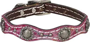 Weaver Leather Pet Vintage Paisley Collar, Pink, 3/4" x 15"