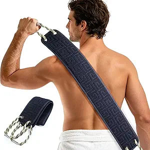 38 Inch Exfoliating Back Scrubber for Shower, Back Washer, Black