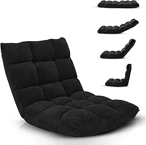 Folding Floor Chair for Adults & Children with Stripe - 5 Angles Floor Seat Useful as Floor Cushions for Adults, as a Gaming Chair Floor for Your Kids or as a Comfortable Relaxing Chair