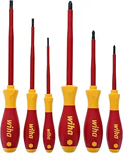 Wiha 32092 Slotted and Phillips Insulated Screwdriver Set, 1000 Volt, 5-Piece