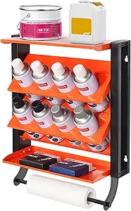 WALMANN Wall Mount Spray Paint Can Holder, Heavy Duty Metal Paint Can Storage Rack for Garage, Shop Paint Cans Holder, Holds Up to 100 lbs