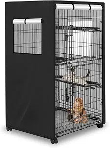 Cat House Cover, Outdoor Cat Enclosure Covers 600D Waterproof Full Coverage Covers for Large Cat Catio Cat House (Cover Only Without Frame) (37" L x 23.5" W x 50" H)