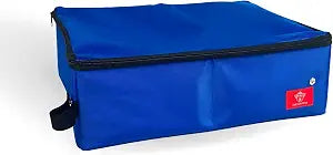 One for Pets Portable 2-in-1 Double Pet Kennel/Shelter, Fabric, Black/Royal Blue 20"x20"x39" - Car Seat-Belt Fixture Included (Litter Box)