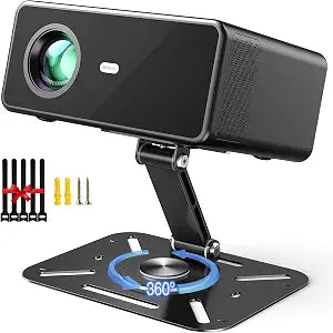 DAWASAPAT Desktop Projector Stand, Table Projector Mount Adjustable Angle with 1/4" Screw, 360Adjustable Projector Stand for Home Office Studio, Mini Projector Holder Bracket with Cable Ties