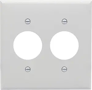 ENERLITES 1.406" Hole Single Receptacle Outlet Wall Plate, Size 2-Gang 4.50" x 4.57", Polycarbonate Thermoplastic, 8852-W, White