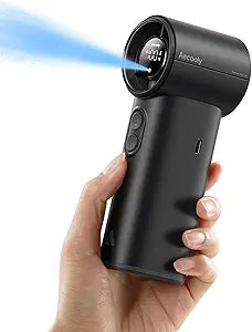 Aecooly Cold Air Portable Handheld Fan | 14.4┬░F Drop in 10s | Mist Chill & High Speed Wind | 20H Max Cooling Time | Battery Level Display | Rechargeable Personal Turbo Fan for Gifts -Dark Black