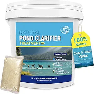 LMJP Pond Clarifier Treatment  12 Packets Natural Pond Water Clear for Outdoor Lakes  Beneficial Enzymes to Improve Water Clarity & Eliminate Odor  Treats Up to 144000 Sq Ft