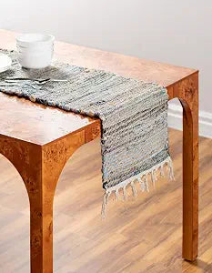 Unique Loom Chindi Jute Collection Area Rug (1' 2" x 8' Table Runner, Blue/ Navy Blue)