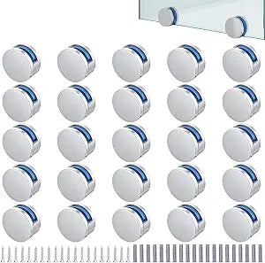 20 Pack Frameless Mirror Mounting Hardware Kit, Zinc Alloy Mirror Holders