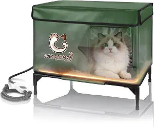 Outdoor Heated Cat House Green