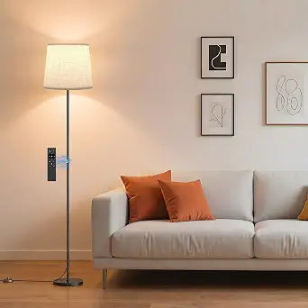 SIBRILLE Dimmable Floor Lamp with Linen Shade for Living Room