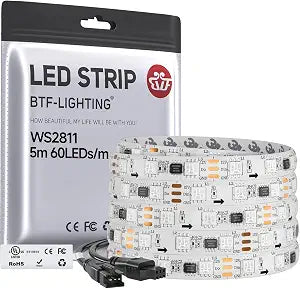BTF-LIGHTING WS2811 Addressable RGB LED Strip 16.4FT 300LED DC12V IP65