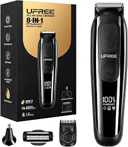 Ufree Adjustable Beard Trimmer for Men, Mustache Trimmer, Electric Shaver