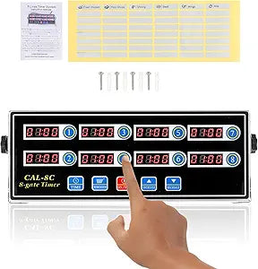 BEAMNOVA 8-Channel Digital Kitchen Timer, Commercial Timer for Restaurant, Food Timer for Cooking, Fryer Reminder, Adjustable Loud Alarm, Stainless Steel