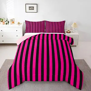 jejeloiu Stripes Comforter Set Twin Size Kids Boys Girls Duvet