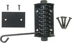 Flat Gate Closer, Powder Coated, Self Closing Adjustable Gate Closer for Wood and Vinyl Gates, Works Great for Yard, Pool and Dog Gates, Outdoor Gate Spring  Made in USA