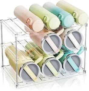 LAMU Stackable Water Bottle Organizer Holder Tumbler Cup Storage Rack